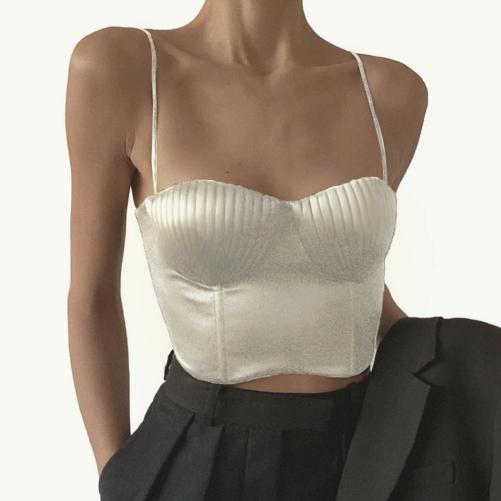 Satin bustier boned cami